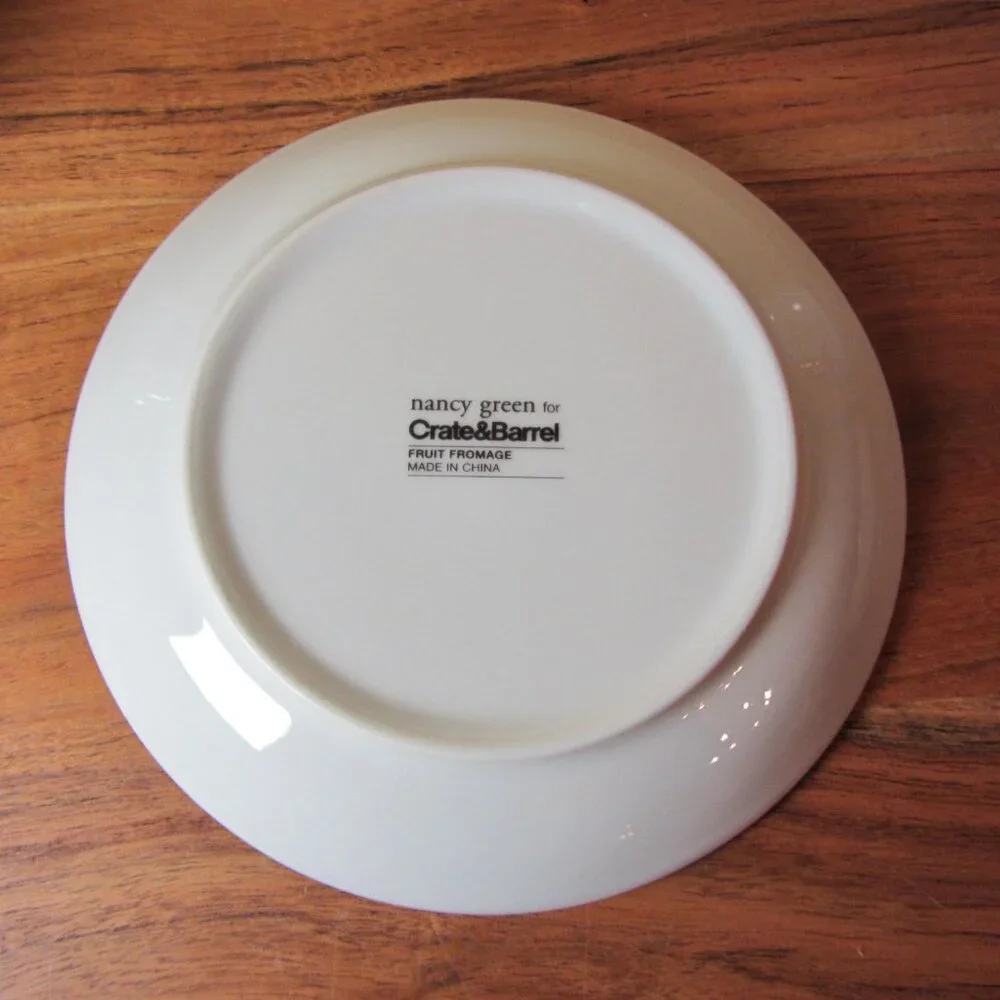 3 for $24 crate & barrel nancy green fruit fromage appetizer plate apple (W3971)